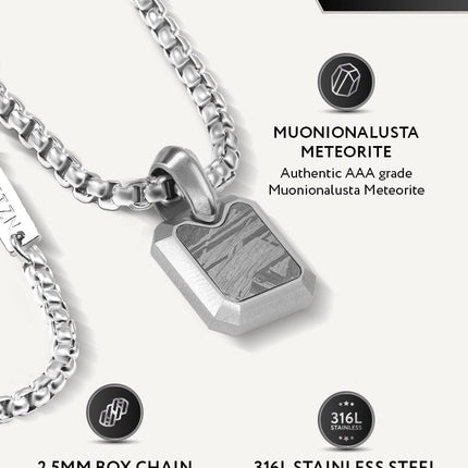 Meteorite Square Pendant Necklace