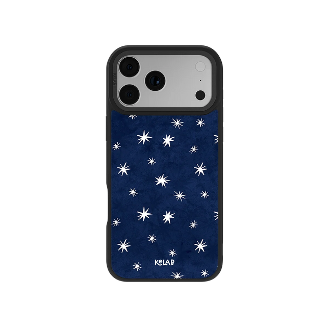 Starglimmer | Deep Blue Hand-Drawn Celestial Star iPhone Case