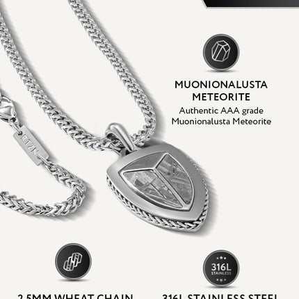 Meteorite Shield Pendant Necklace