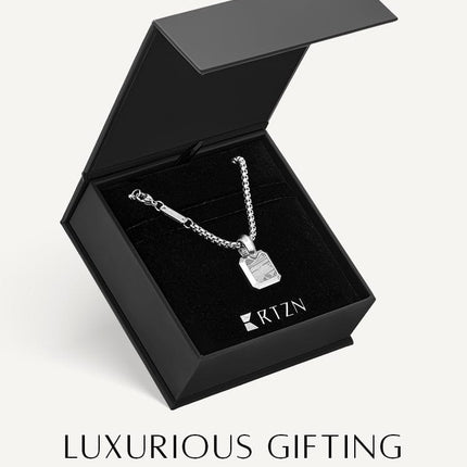 Meteorite Square Pendant Necklace
