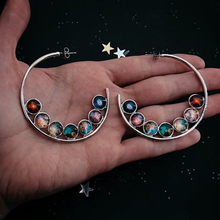 Nebula Rainbow Pride Hoop Earrings