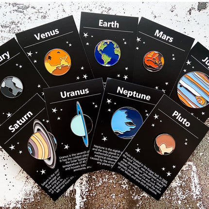 Solar System Planet Enamel Pin Set of 9