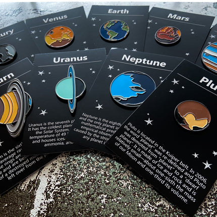 Solar System Planet Enamel Pin Set of 9
