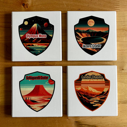Mars Locations Ceramic Coaster Set