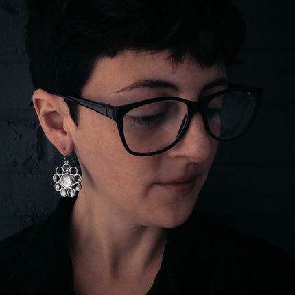 CLEARANCE Moon Phases Halo Dangle Earrings