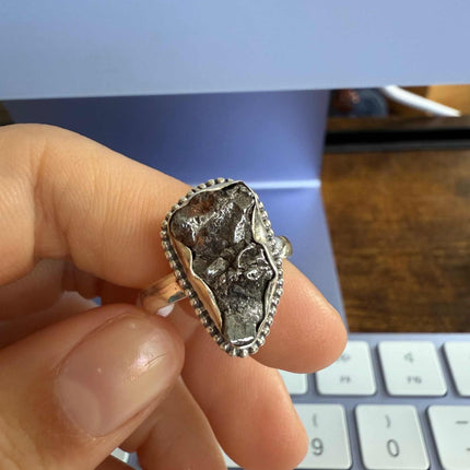 Meteorite Ring - Size 8 Rusty Mountain