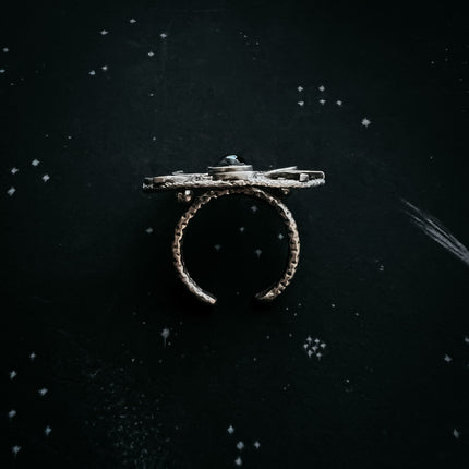 Large Moon Phase Statement Cocktail Ring