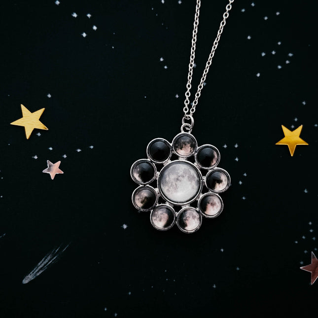 Moon Phase Halo Pendant
