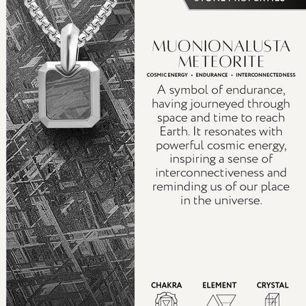 Meteorite Square Pendant Necklace