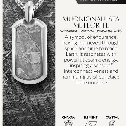 Meteorite Dog Tag Pendant Necklace