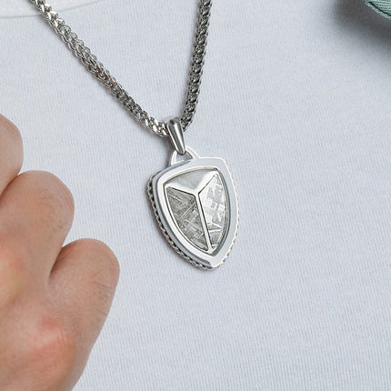 Meteorite Shield Pendant Necklace
