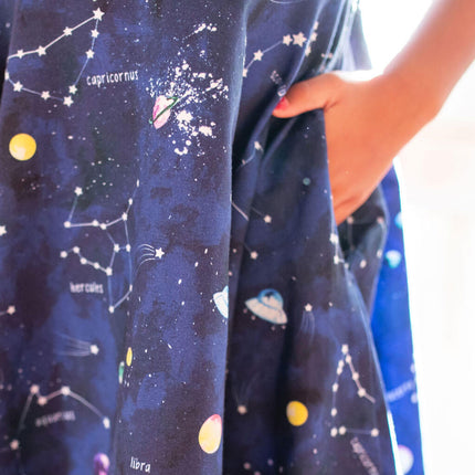 "Cosmic Compass" Constellations Sleeveless Play Dress with Pockets