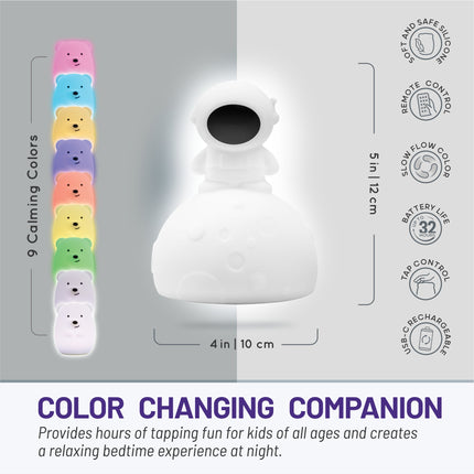 LumiPets Alice the Astronaut Silicone Night Light