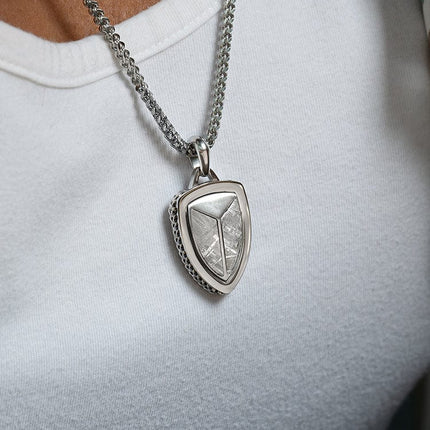 Meteorite Shield Pendant Necklace