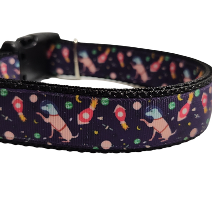 Space Dogs Nylon Dog Collar