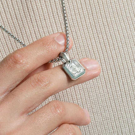 Meteorite Square Pendant Necklace