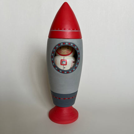 Wooden Rocket Ship Toy with Astronaut