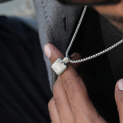 Meteorite Square Pendant Necklace