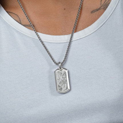 Meteorite Dog Tag Pendant Necklace